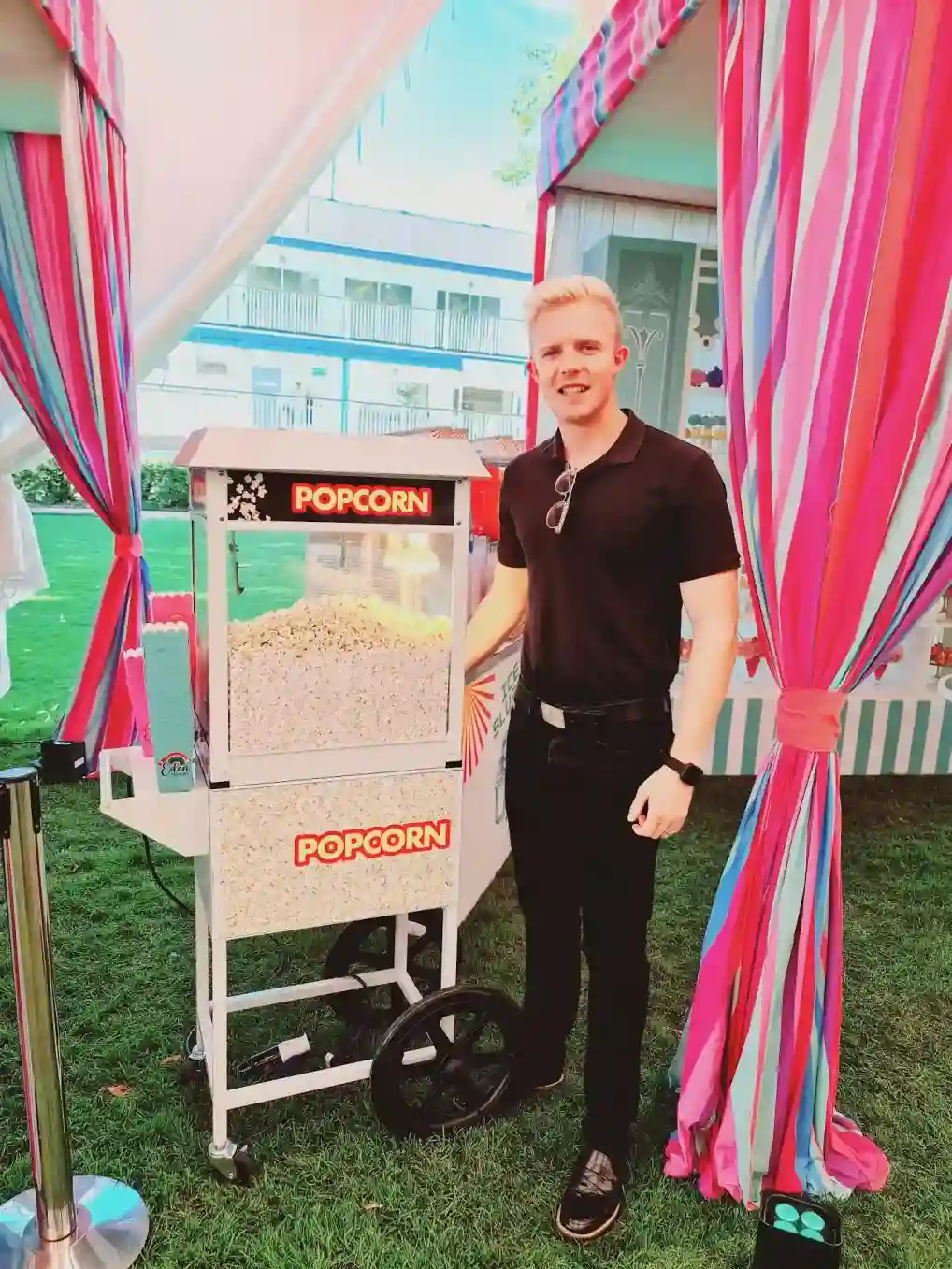 blooms branded popcorn cart hire
